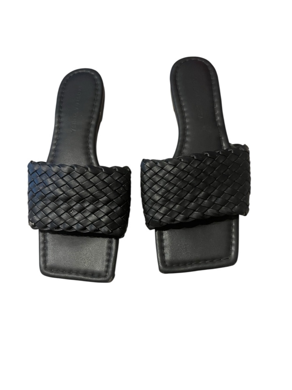 Bottega Veneta Black Woven Slide Sandals Sz 39